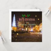 Vrolijk kerstfeest uit Poprad, Slowakije Kaart (Voorkant / Achterkant in situ)