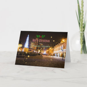 Vrolijk kerstfeest uit Poprad, Slowakije Kaart