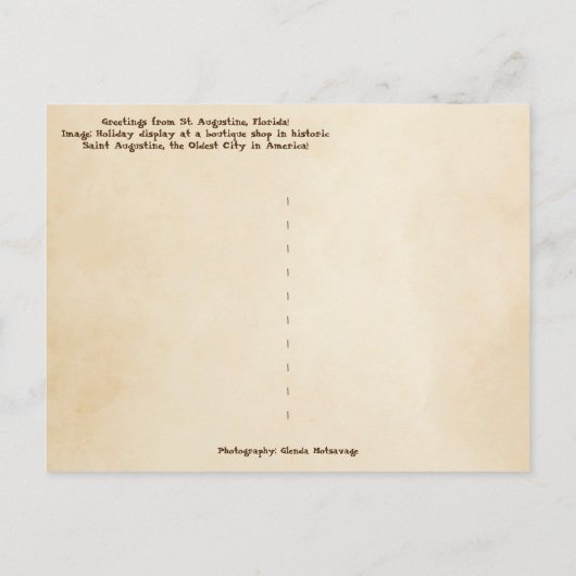 Vrolijk kerstfeest uit Saint-Augustinus Florida Briefkaart (Achterkant)