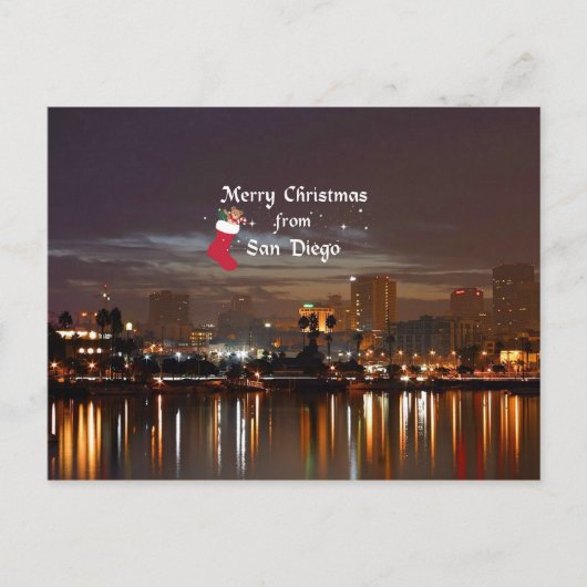 Vrolijk kerstfeest uit San Diego Briefkaart (Voorkant)