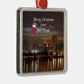 Vrolijk kerstfeest uit San Diego Metalen Ornament (Rechts)