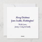 Vrolijk kerstfeest uit Seattle, Washington Feestdagenkaart (Achterkant)