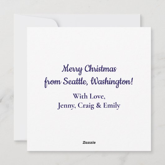 Vrolijk kerstfeest uit Seattle, Washington Feestdagenkaart (Achterkant)