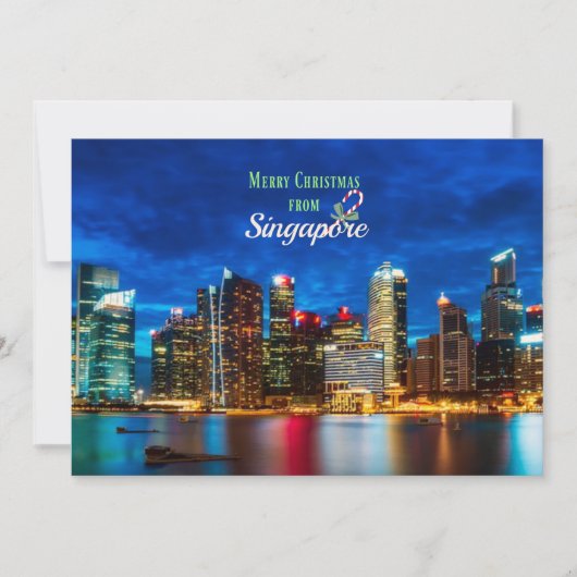 Vrolijk kerstfeest uit Singapore Kaart (Voorkant)