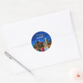 Vrolijk kerstfeest uit Singapore Ronde Sticker (Envelop)