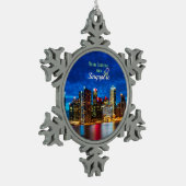 Vrolijk kerstfeest uit Singapore, Tin Sneeuwvlok Ornament (Links)