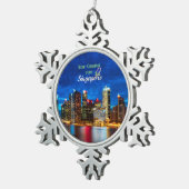 Vrolijk kerstfeest uit Singapore, Tin Sneeuwvlok Ornament (Rechts)