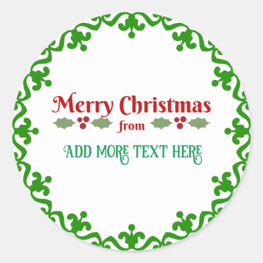 Vrolijk kerstfeest uit SJABLOON Ronde Sticker (Voorkant)