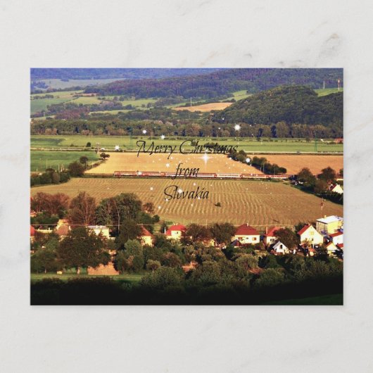 Vrolijk kerstfeest uit Slowakije custom design Feestdagenkaart (Voorkant)