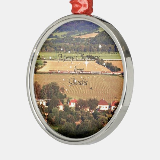 Vrolijk kerstfeest uit Slowakije Metalen Ornament (Links)