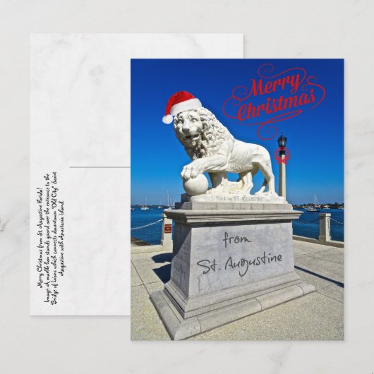 Vrolijk kerstfeest uit St. (Saint) Augustine Flori Briefkaart (Voorkant / Achterkant)
