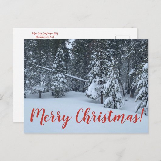 Vrolijk kerstfeest uit Tahoe City! Briefkaart (Voorkant / Achterkant)