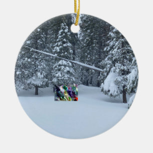 Vrolijk kerstfeest uit Tahoe City! Keramisch Ornament