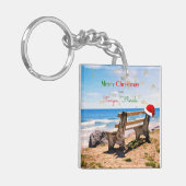 Vrolijk kerstfeest uit Tampa, Florida Sleutelhanger (Voorkant Links)