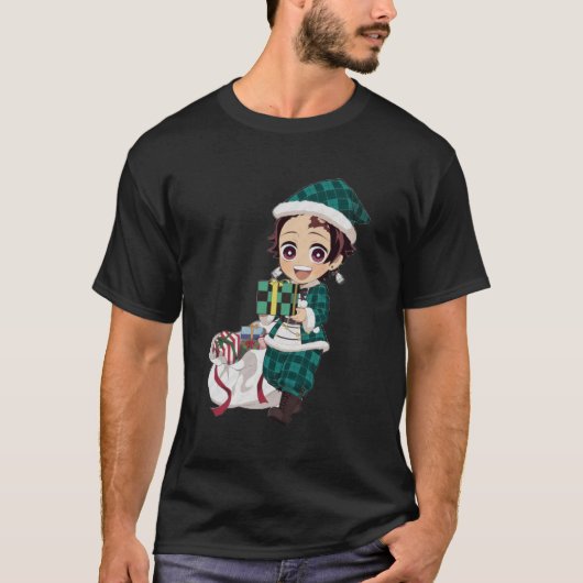 Vrolijk kerstfeest uit Tanjiro Kamado Demon Slayer T-shirt (Voorkant)