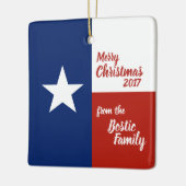 Vrolijk kerstfeest uit Texas Keramisch Ornament (Links)
