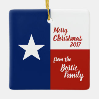 Vrolijk kerstfeest uit Texas Keramisch Ornament