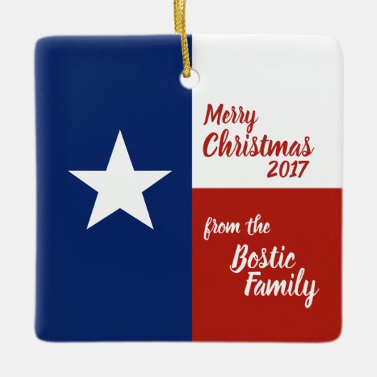 Vrolijk kerstfeest uit Texas Keramisch Ornament (Voorkant)