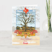 Vrolijk kerstfeest uit Texas Longhorn Kaart (Voorkant)