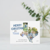 Vrolijk kerstfeest uit Texas Three Photo Briefkaar Briefkaart (Staand voorkant)