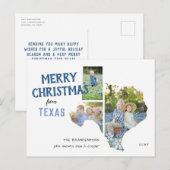 Vrolijk kerstfeest uit Texas Three Photo Briefkaar Briefkaart (Voorkant / Achterkant)