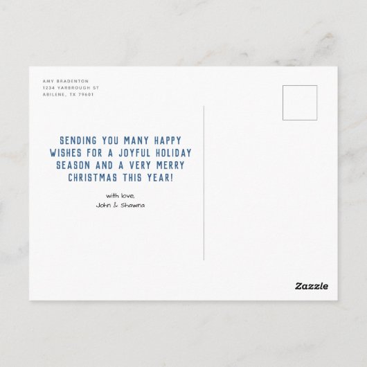 Vrolijk kerstfeest uit Texas Three Photo Briefkaar Briefkaart (Achterkant)