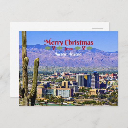 Vrolijk kerstfeest uit Tucson, Arizona, Briefkaart (Voorkant / Achterkant)
