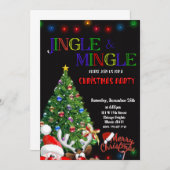 Vrolijk kerstfeest Uitnodiging Jingle & Mingle (Voorkant / Achterkant)