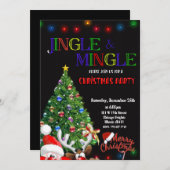 Vrolijk kerstfeest Uitnodiging Jingle & Mingle (Voorkant / Achterkant)