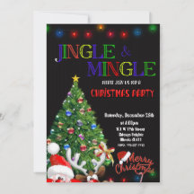 Vrolijk kerstfeest Uitnodiging Jingle & Mingle