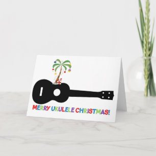 Vrolijk kerstfeest Ukulele Feestdagen Kaart