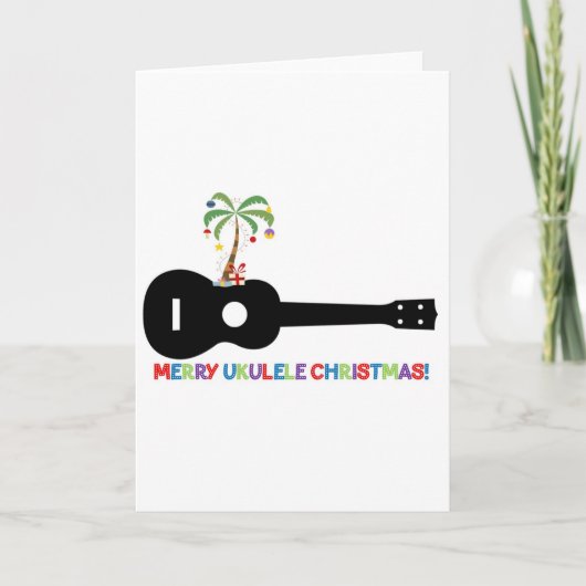Vrolijk kerstfeest Ukulele Feestdagen Kaart (Voorkant)