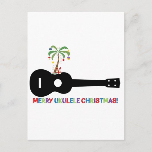 Vrolijk kerstfeest Ukulele Feestdagenkaart (Voorkant)