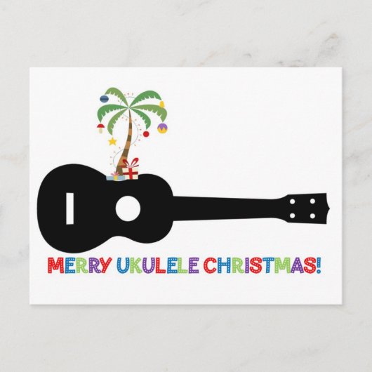 Vrolijk kerstfeest Ukulele Feestdagenkaart (Voorkant)