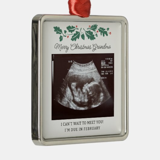 Vrolijk kerstfeest Ultrasound tijdens het slapen K Metalen Ornament (Rechts)