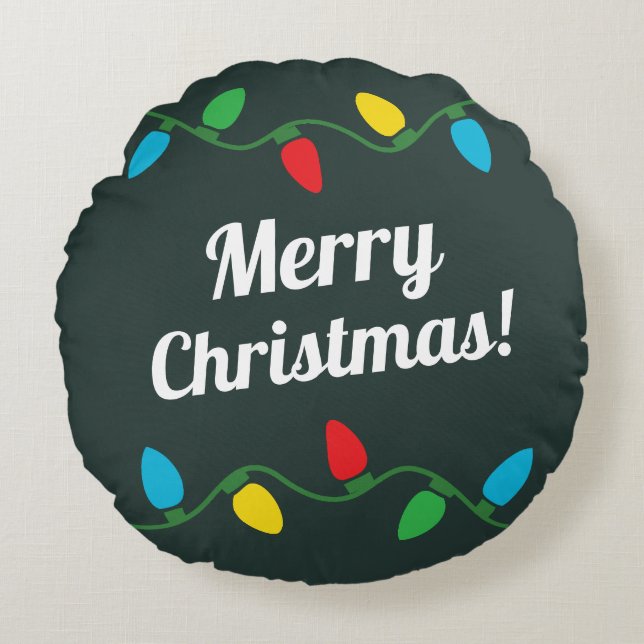 Vrolijk Kerstfeest Uniek Gevormd Decoratief Kussen (Voorkant)