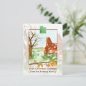 Vrolijk kerstfeest Utah Red Rock Mountains Zuidwes Feestdagenkaart (Staand voorkant)