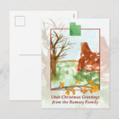 Vrolijk kerstfeest Utah Red Rock Mountains Zuidwes Feestdagenkaart (Voorkant / Achterkant)