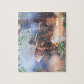 Vrolijk kerstfeest, uw foto en familienaam legpuzzel (Verticaal)