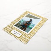 Vrolijk kerstfeest! Uw foto- en familienamen en ja Folie Feestdagenkaart (Gedraaid)