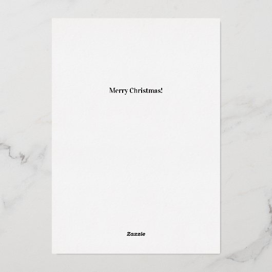 Vrolijk kerstfeest! Uw foto- en familienamen en ja Folie Feestdagenkaart (Achterkant)