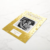 Vrolijk kerstfeest! Uw foto- en familienamen en ja Folie Feestdagenkaart (Gedraaid)