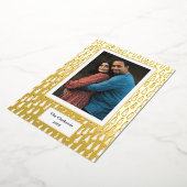 Vrolijk kerstfeest! Uw foto- en familienamen en ja Folie Feestdagenkaart (Gedraaid)