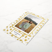 Vrolijk kerstfeest! Uw foto- en familienamen en ja Folie Feestdagenkaart (Gedraaid)