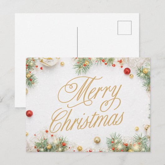 Vrolijk kerstfeest - Vakantie Briefkaart (Voorkant / Achterkant)