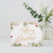 Vrolijk kerstfeest - Vakantie Briefkaart (Staand voorkant)