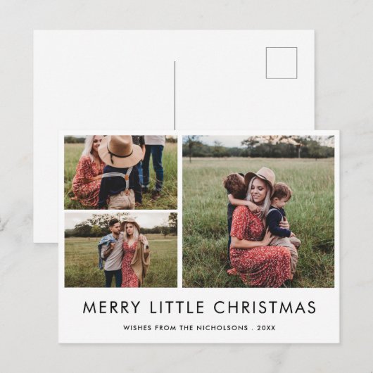 Vrolijk kerstfeest | Vakantie Elegante Foto Briefkaart (Voorkant / Achterkant)