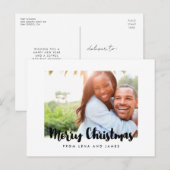 Vrolijk Kerstfeest Vakantie familie foto Briefkaart (Voorkant / Achterkant)