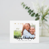 Vrolijk Kerstfeest Vakantie familie foto Briefkaart (Staand voorkant)