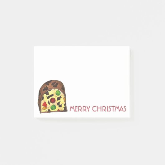 Vrolijk Kerstfeest Vakantie Fruitcake Fruit Cake E Post-it® Notes (Voorkant)